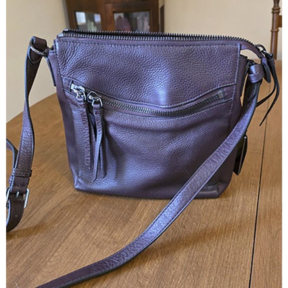 Plum Leather Vince Camuto Tala Crossbody Soft Grey Lining